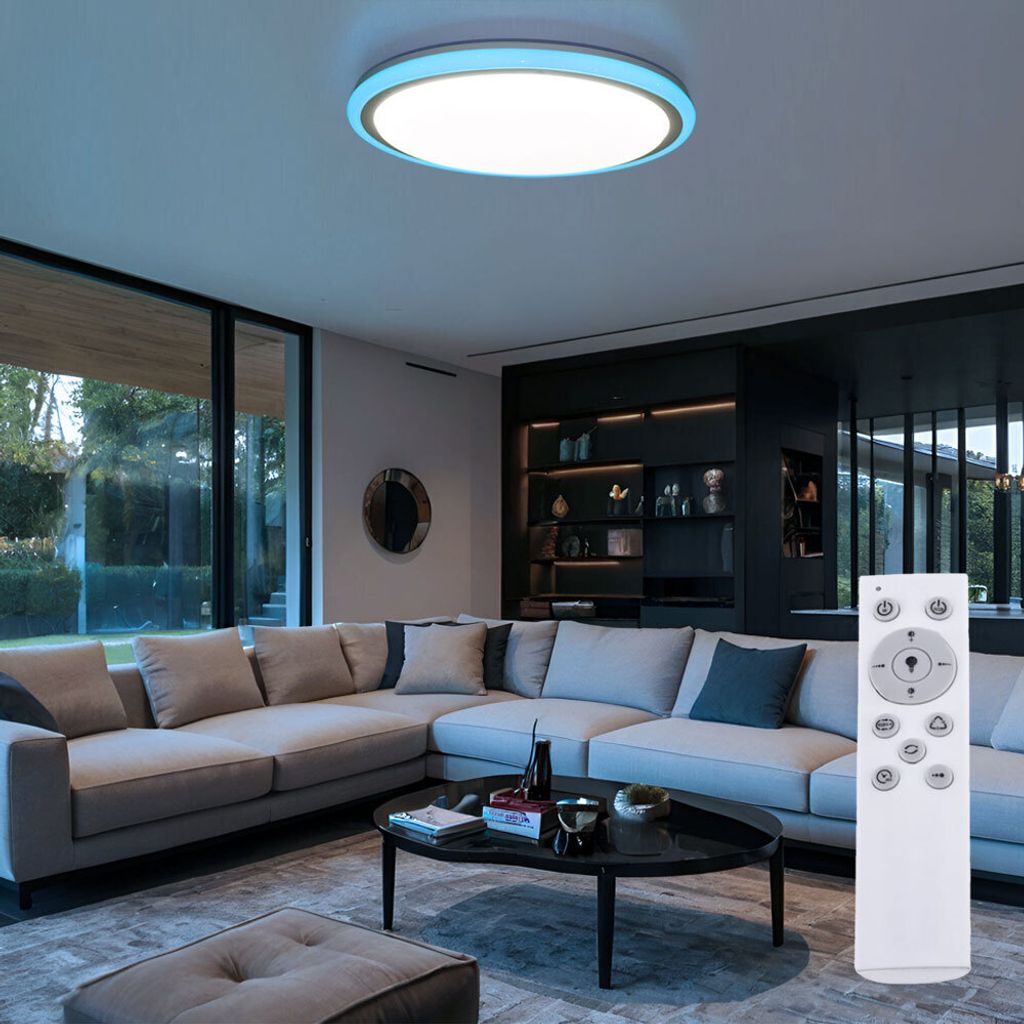 RGB LED Deckenlampe, Fernbedienung, dimmbar, CCT, D 40 cm