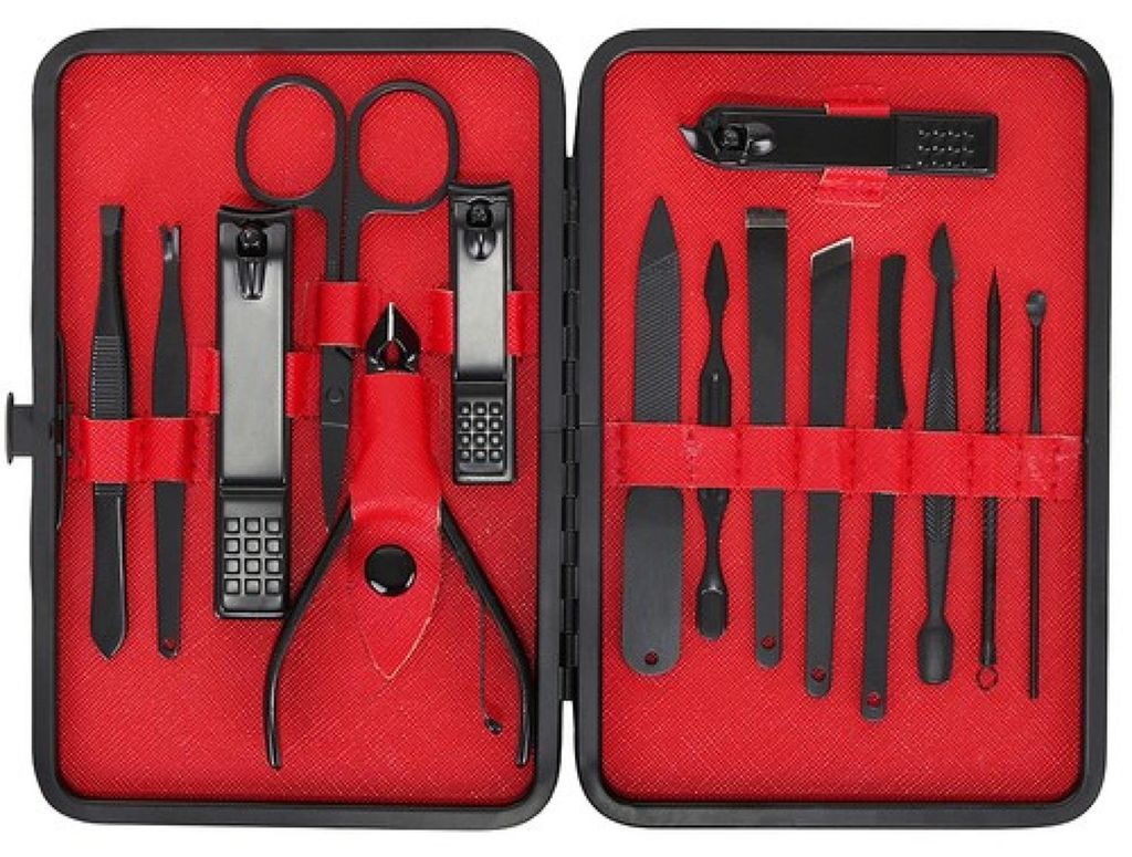 15 tlg Maniküre Pediküre Pinzette Nagelknipser Feile Nagelschere Nagelzange Set