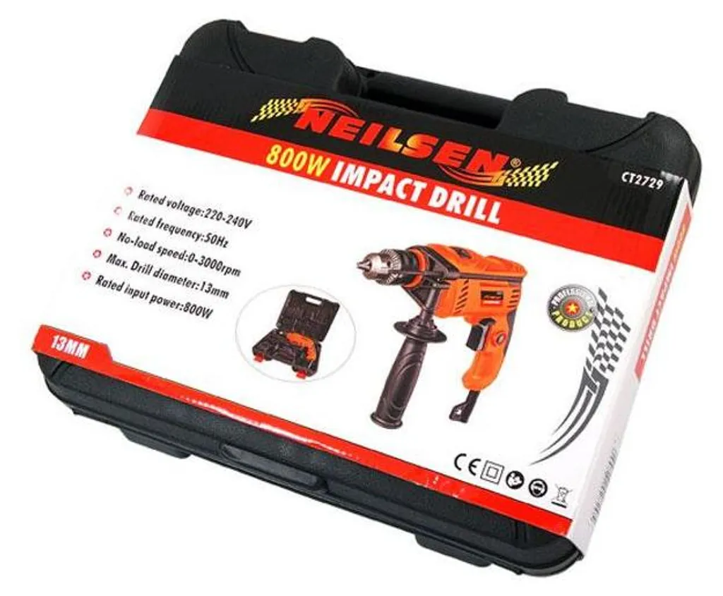 Perceuse percussion 810W Neilsen : perçage rapide du béton facile