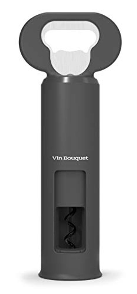 Vin Bouquet FID 680 680-Öffner, 3 in 1, Schwarz Dosenöffner, Flaschenöffner, Korkenzieher, Kunststoff