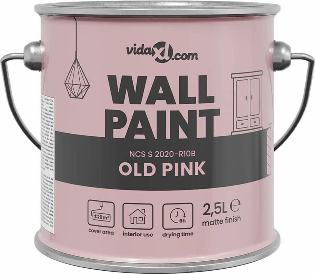 vidaXL Wandfarbe Rosa 16,5 x 16,5 x 16 cm Wanddruck