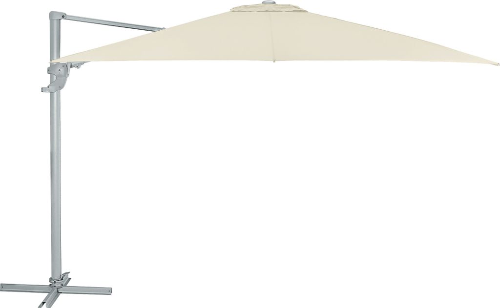 Dehner Ampelschirm Zypern, eckig, mit UV-Schutz 80+, 264 x 300 x 300 cm, Aluminium / Polyester, creme