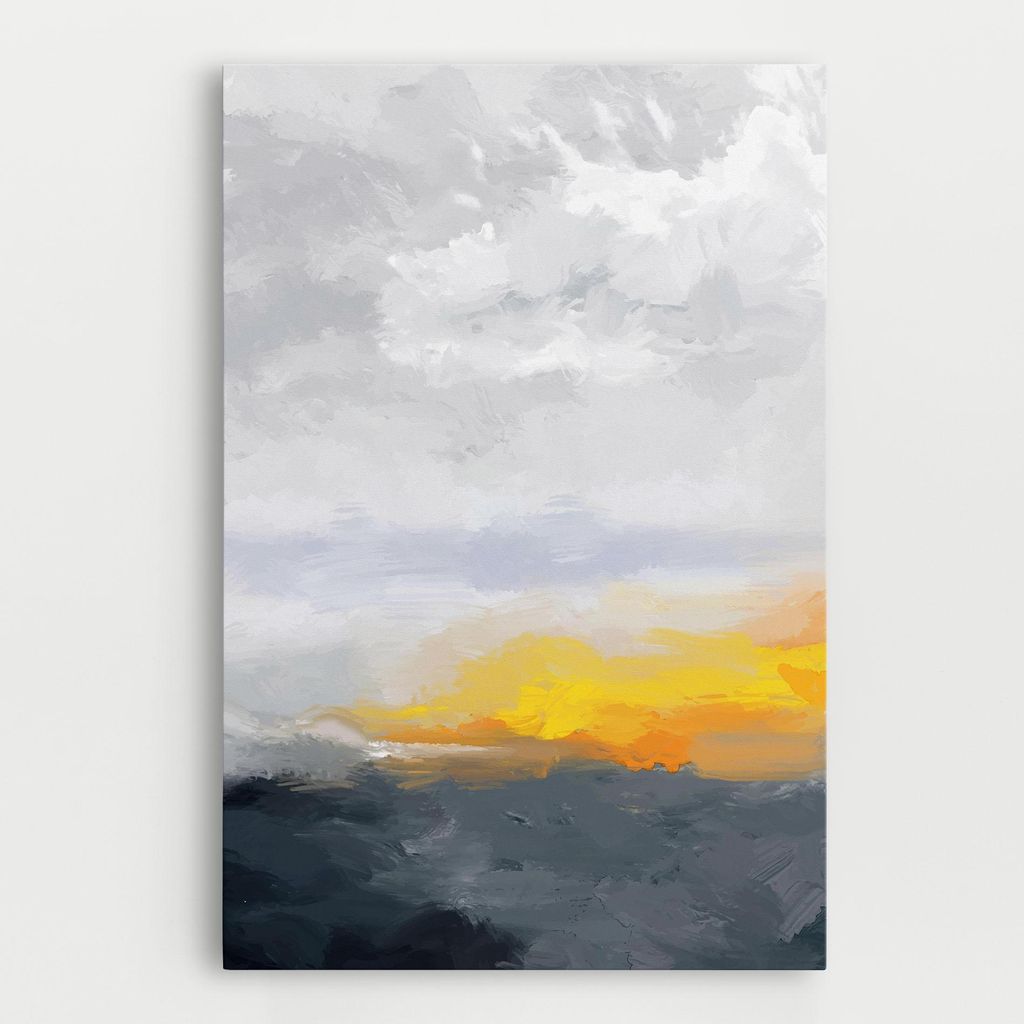 ARTHUB Leinwandbild 40x60 cm, Sunset Light Art | Wohnzimmerdekoration, Hängende Bilder, Wanddekoration, Heimdekoration, Landschaften, Sonnenunte...