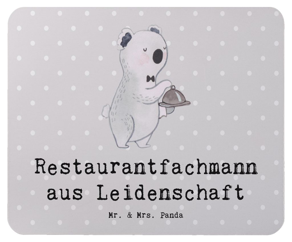 Mr. & Mrs. Panda Mauspad Restaurantfachmann Leidenschaft - Grau Pastell - Geschenk, laptop mousepad, computer, Mouse Pad