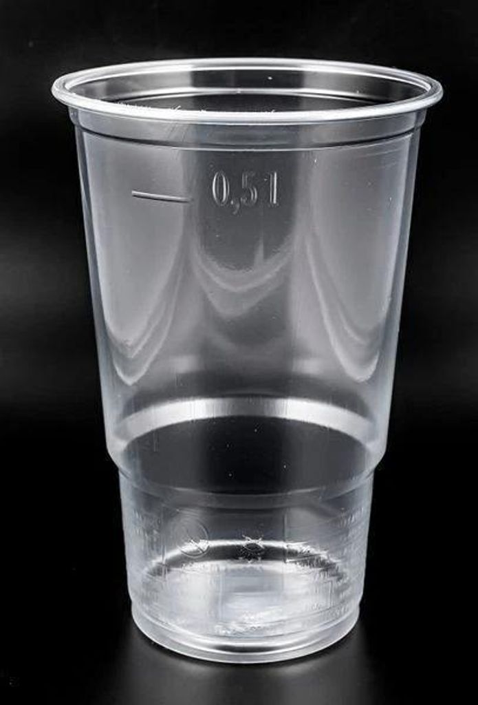 Bierbecher (PP) 500 ml, 50 Stück, transparent Produktbild 