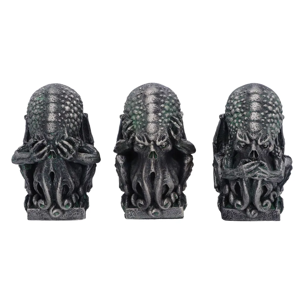 Statuette Cthulhu Trois Sages de 7 cm : Décoration Fantastique Peinte Main