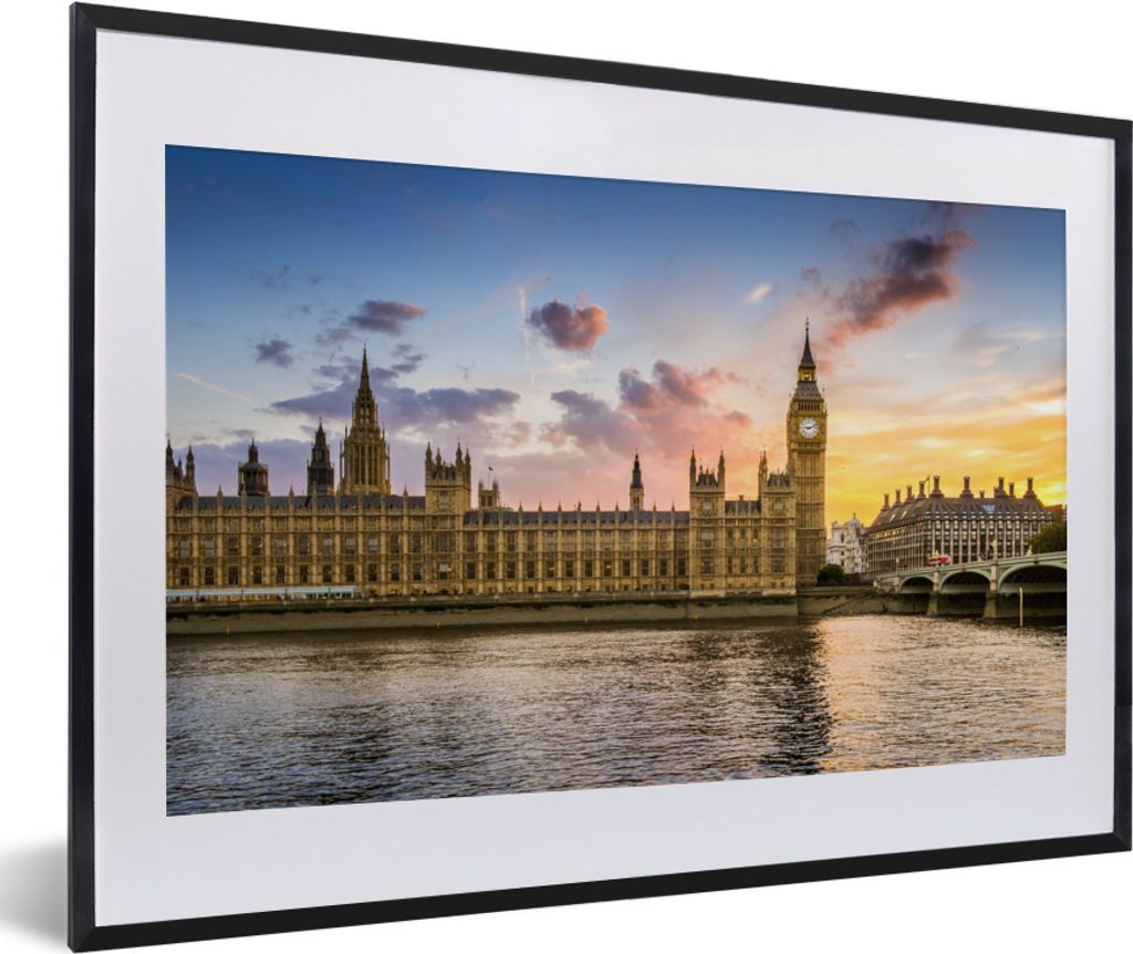 MuchoWow® MuchoWow® Gerahmtes Poster Sonnenuntergang hinter Produktbild 