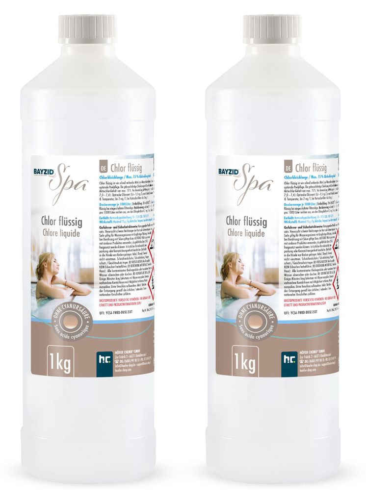 2x1 kg BAYZID® SPA Flüssigchlor zur schnellen Wasserpflege Produktbild 