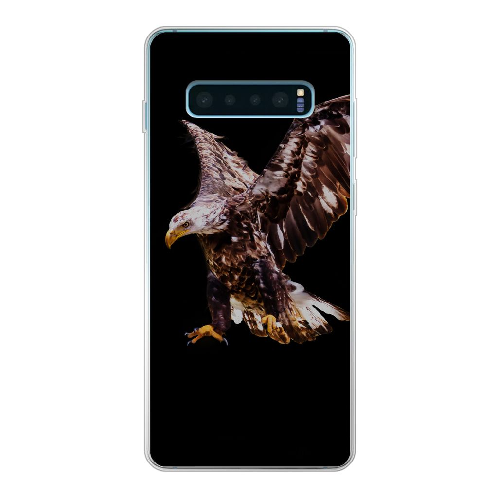 MuchoWow Handyhülle Schutzhülle Hülle für Samsung Galaxy S10 Plus Adler - Vogel - Federn Silikon Softcase Handy Hülle - Schutzhülle