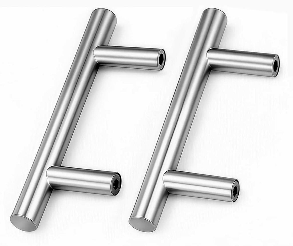Möbelgriffe, 2 Stück Edelstahlgriffe für Küchenschränke, 64mm Lochabstand mit Schrauben für Schubladen, Schränke und Möbel