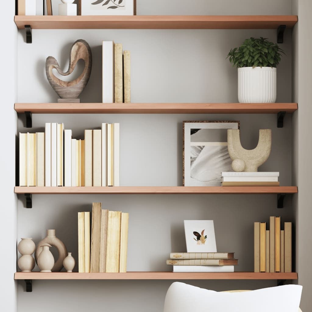 "2026 Promotion" Wandregal, Wandboard für Wohnzimmer, Hellbraun 100x30x2 cm Massivholz Eiche Behandelt - Hängeregal CC22126