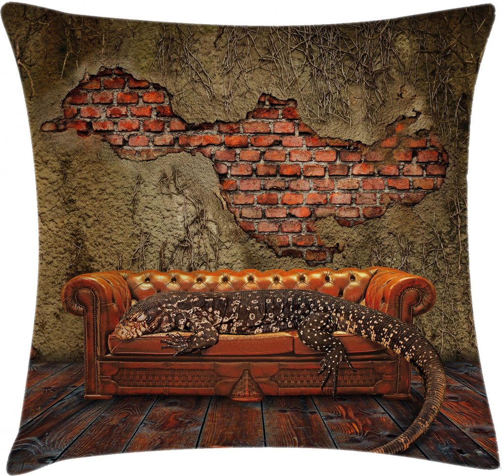 ABAKUHAUS Fantasie Kissenbezug, Grunge Backsteinmauer, Dekokissenhüllen Waschbar Inn/Outdoor Beidseitiger Druck mit Reißverschluß, 45 x 45 cm, Z...