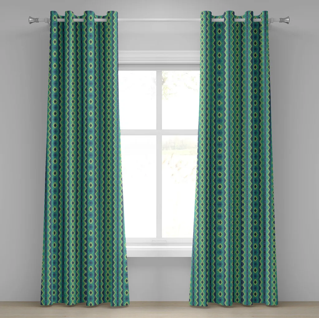 Tende Decorative Geometriche ABAKUHAUS Verde 2 Pannelli 280x175 cm