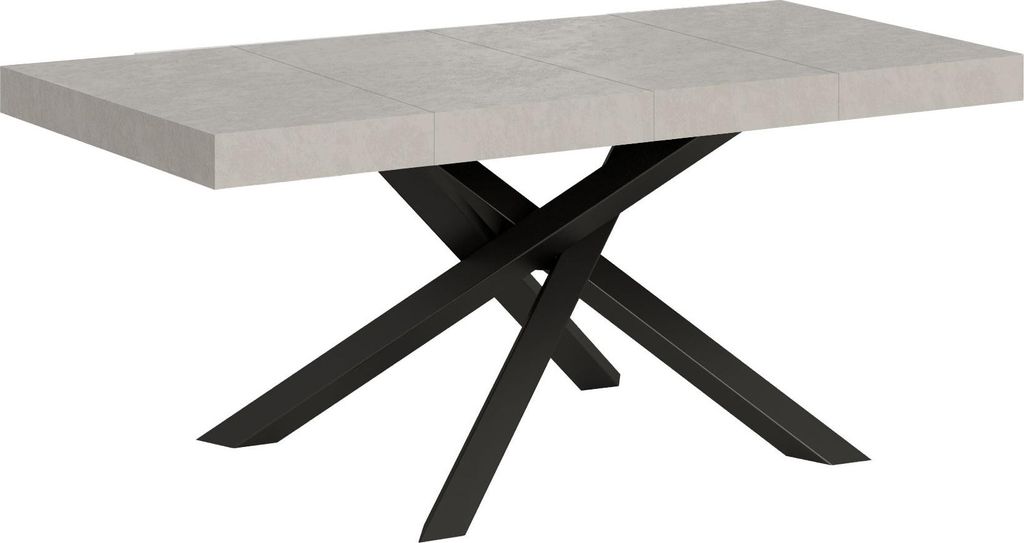 Ausziehtisch 120/224x90 cm Volantis Premium Kaschmir Beine anthrazit