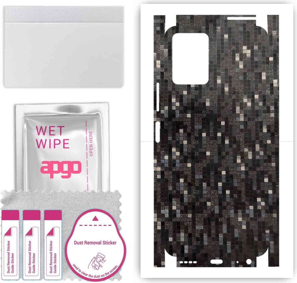 apgo Rückseite + Seiten Schutzfolie, Skin, kompatibel mit Vivo Y21T, Hinten Displayschutzfolie aus Vinylfolie, kratzfest, einfache Montage - Carbo...