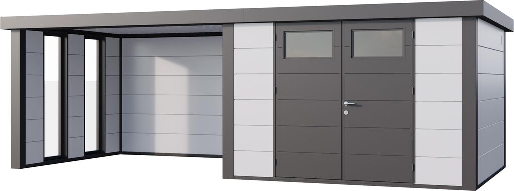 Telluria Metallgerätehaus Classico 3330 mit Lounge Anbau Produktbild 