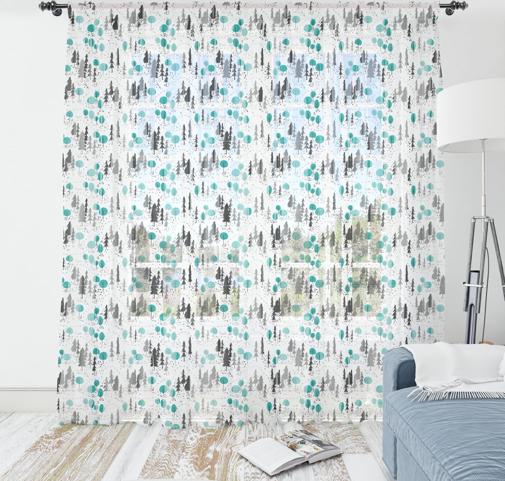 ABAKUHAUS holzig Wandteppich, Flüchtige Karte Illustration der Waldstraße durch Bäume, Wohnzimmer Schlafzimmer seidiges Satin Wandtuch, 135 cm ...