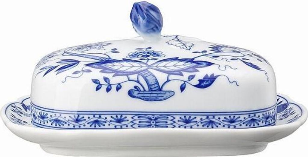 Hutschenreuther Butterdose 250 g Blau Zwiebelmuster Blau Produktbild 
