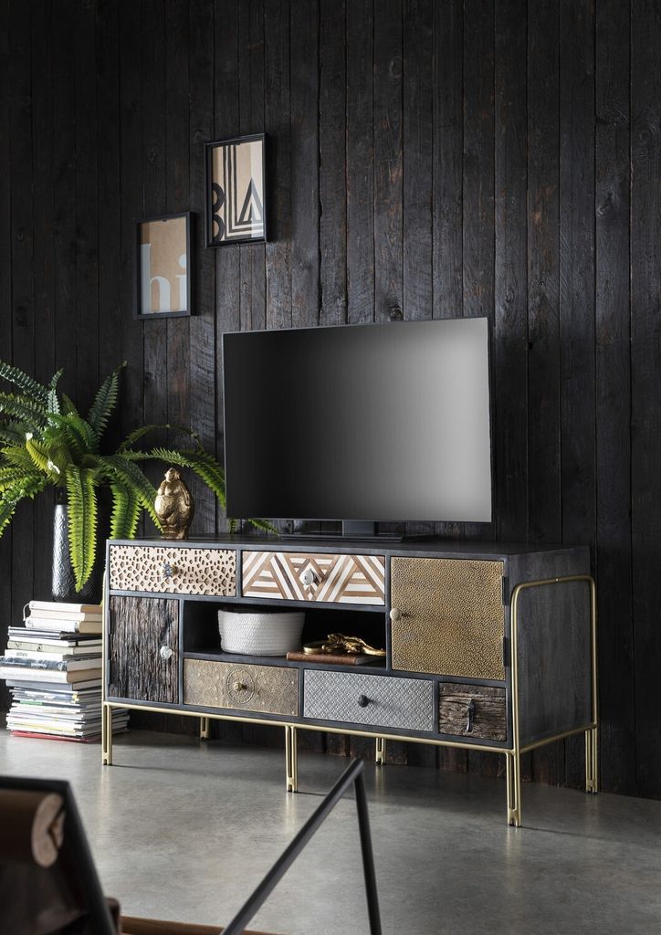 Kommode/Schrank Mango Metall 128x62x45 cm Produktbild 