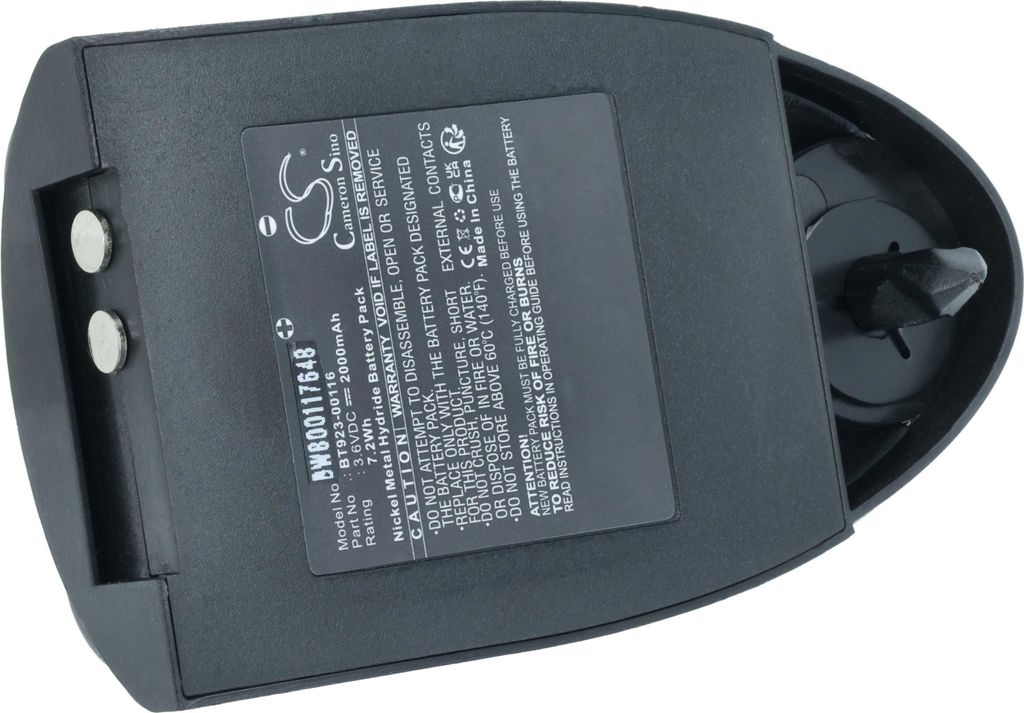 vhbw Akku kompatibel mit Cattron-Theimeg Excalibur Remote Industrie-Funkfernsteuerung Fernbedienung (2000 mAh, 3,6 V, NiMH) - Schwarz