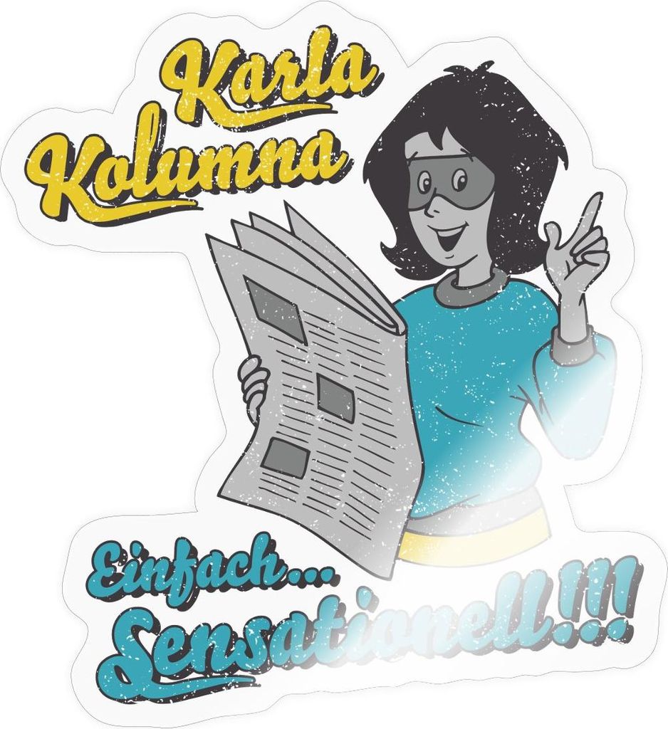 Spreadshirt Benjamin Blümchen Karla Kolumna Sensationell Sticker Aufkleber, 10 x 10 cm, Transparent glänzend