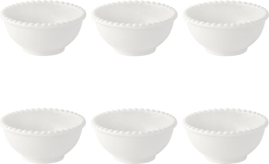 6er Set Dipschälchen TIFFANY WHITE weiß rund D. 10cm aus Porzellan Easy Life