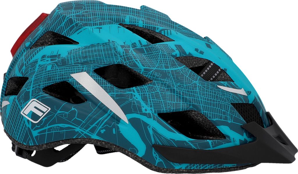 Casque Vélo Urbain Fischer Urban Lano - Léger, Ventilé, Visière Amovible, Éclairage LED - S/M (55-59 Cm)