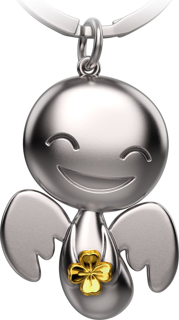 "Happy" mit Kleeblatt in Gold - Schutzengel Produktbild 