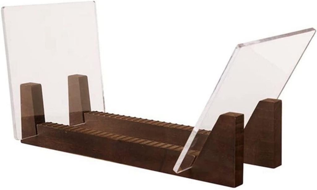 Schallplattenregal – Acryl-Seitenteile – Holzständer für LP-Schallplatten – Tischständer