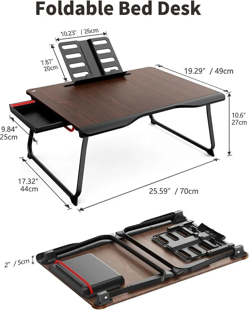 Support d'Ordinateur Portable XXL pour Lit et Canapé avec Repose-mains
