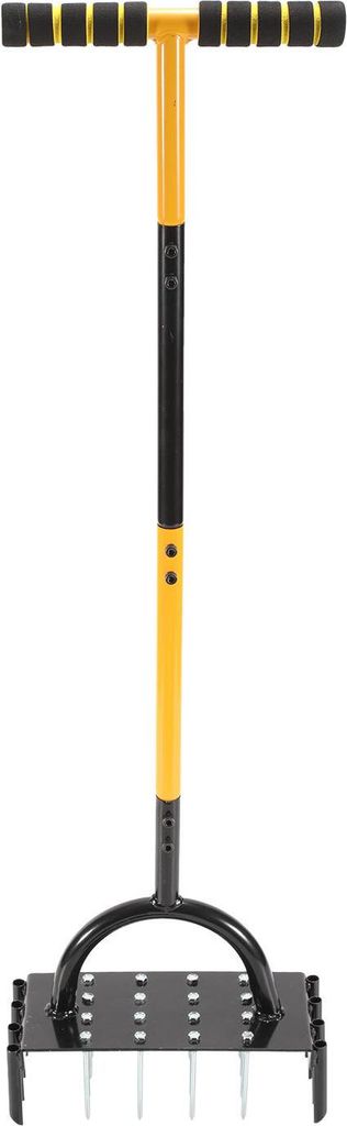 Faziango 1 Stück 98cm Rasenlüfter manuell mit Stiel gelblich-schwarz – Hand Rasen Belüfter für Rasenpflege & Gartenboden