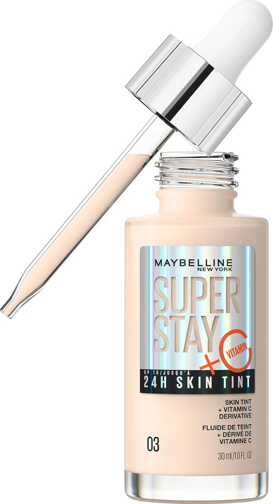 Maybelline Super Stay 24H Skin Tint + Vitamin C Serum für Einigung des farbigen Hauttones 03 30 ml