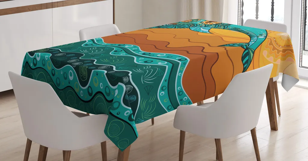 Tovaglia Orientale ABAKUHAUS 140x200 cm Stampa Digitale Delfini