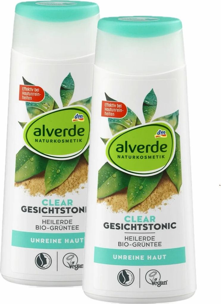 2 x alverde Naturkosmetik - Clear Gesichtstonic / Gesichtswasser (2 x 200 ml)