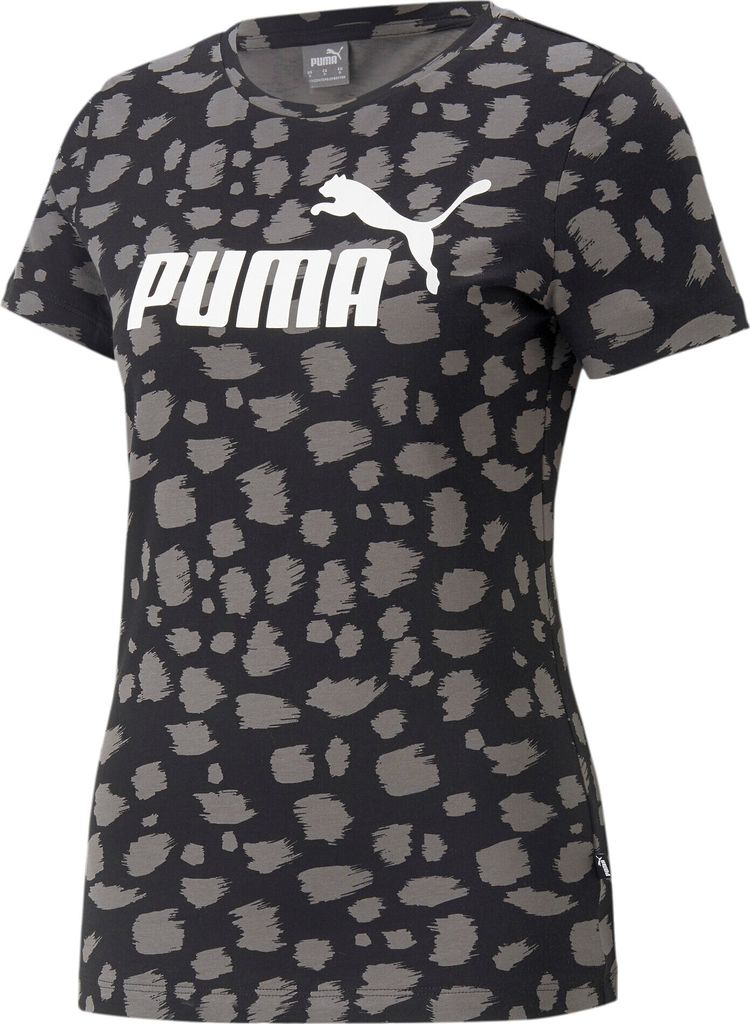 PUMA Damen Essentials+ ESS Tee T-Shirt Animal print Black