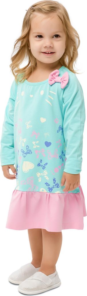 Mädchenkleider Motýlci - Mint/Pink - 98