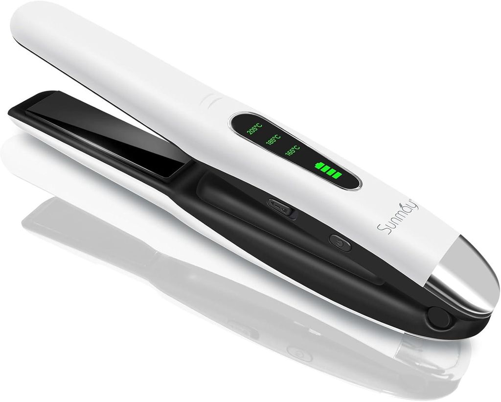 SUNMAY Voga Glätteisen Kabellos, Titan Glätteisen Locken und Glätten 2 in 1, Tragbares Akku Haarglätter, Kabelloser Haarglätter Mini Reiseglä...