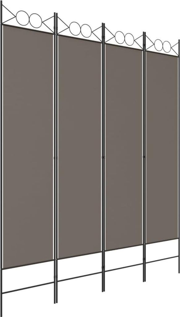 vidaXL 4dílné paravány antracit 160x220 cm látka Obrázek produktu 