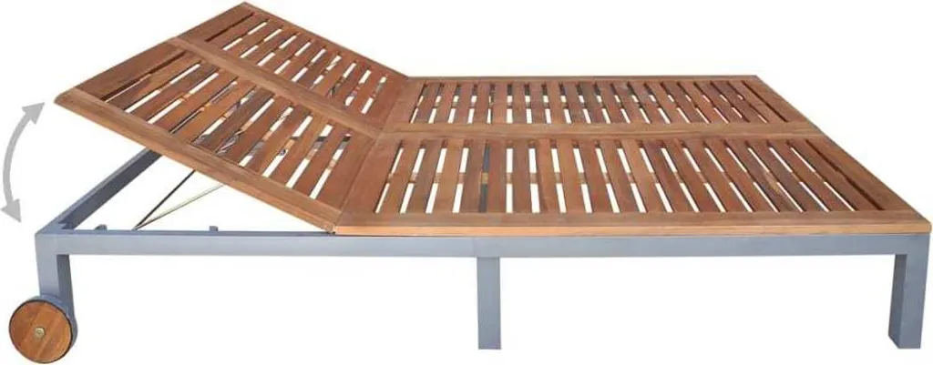 Bain de soleil double robuste bois acacia pour confort durable