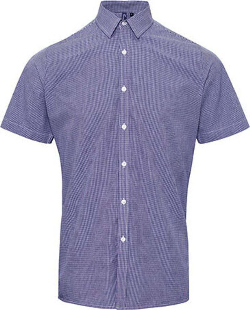 Camicia da uomo in cotone a maniche corte con motivo Immagine del prodotto 