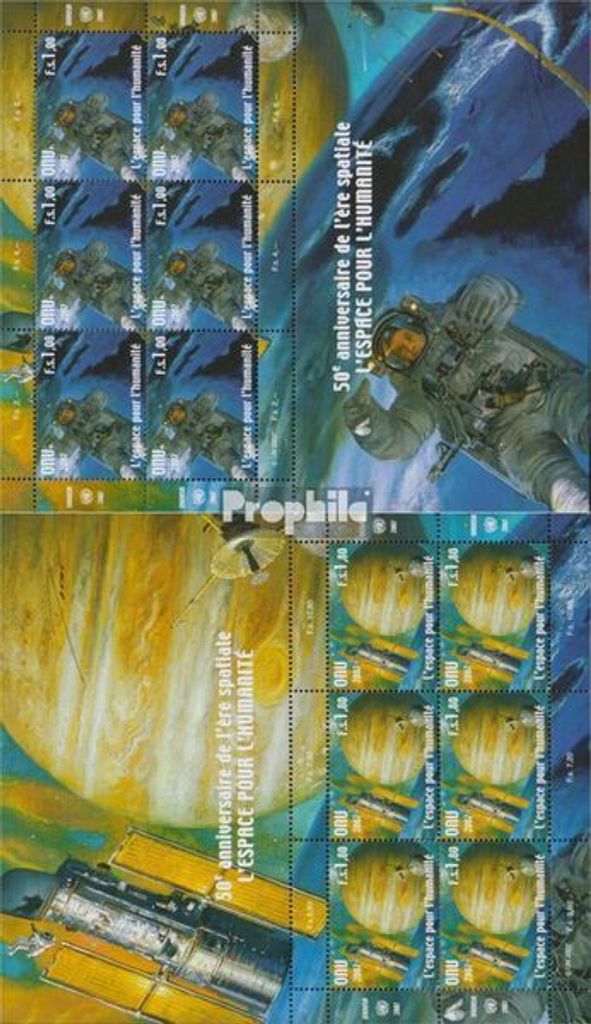 Briefmarken UNO - Genf 2007 Mi 584Klb-585Klb Kleinbogen (kompl.Ausg.) postfrisch Weltraumfahrt