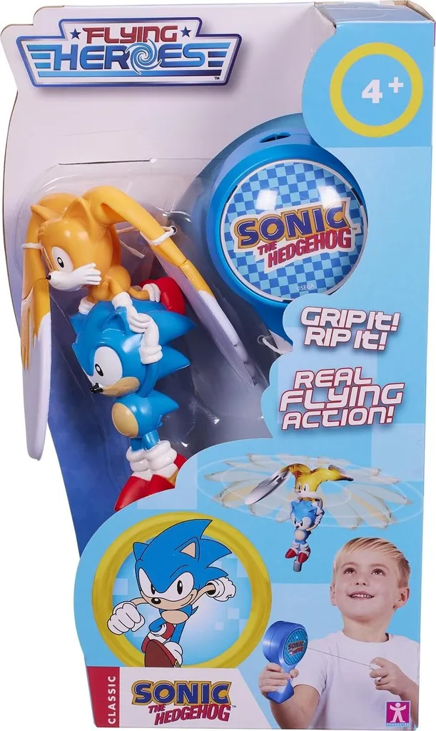 Sonic 07981 Héros Volant Sonic et Tails - Figurines à Lancer de 15 cm