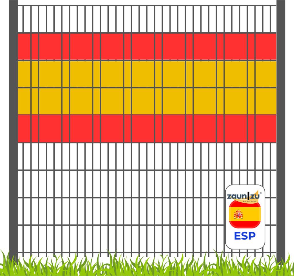 zaun|zu Sichtschutzstreifen Spanien Landesfarben-Set für Doppelstabmattenzaun Volle Streifenbreite