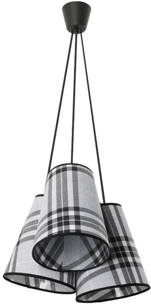 Lustre de Salon Ksenia pour Salle à Manger, Tissu Gris-Noir 80 cm