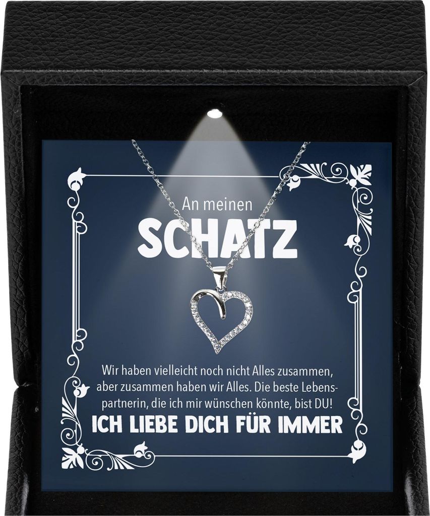 22Feels Damen Schmuck Ich Liebe Dich Geschenk - Silber 925/000 Herz Halskette - Frauen Hochzeitstag Ehefrau Schatz Valentinstag für Sie Jahrestag ...