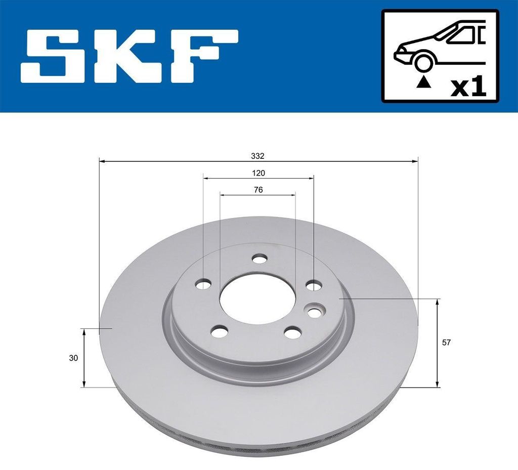 SKF Bremsscheibe Vorne für VW Amarok Pickup (2HA, 2HB, S1B, S6B, S7A, S7B) 332mm VKBD 81403 V1
