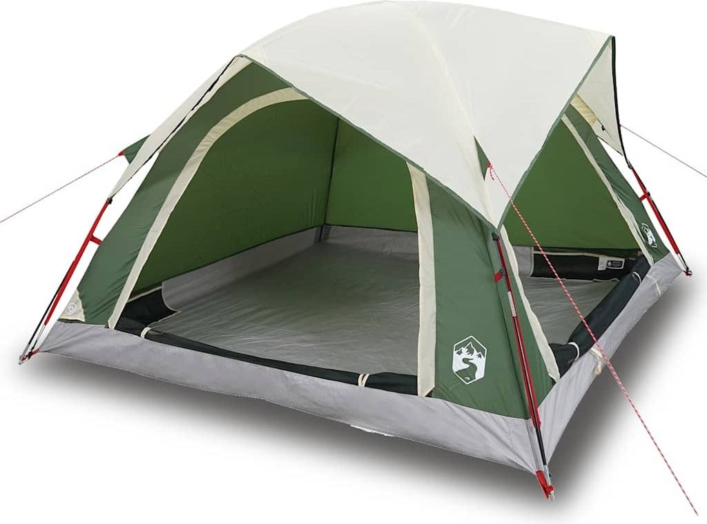 vidaXL Campingzelt 4 Personen Grün Wasserdicht
