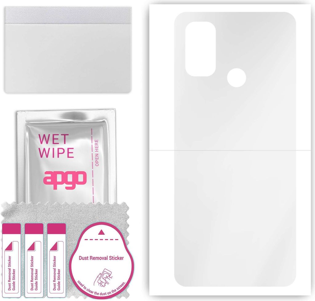 apgo Rückseite Schutzfolie, klar, kompatibel mit Oppo A53s, Hinten Hydrogel-Displayschutzfolie mit Positionierhilfe, kratzfest, einfache Montage