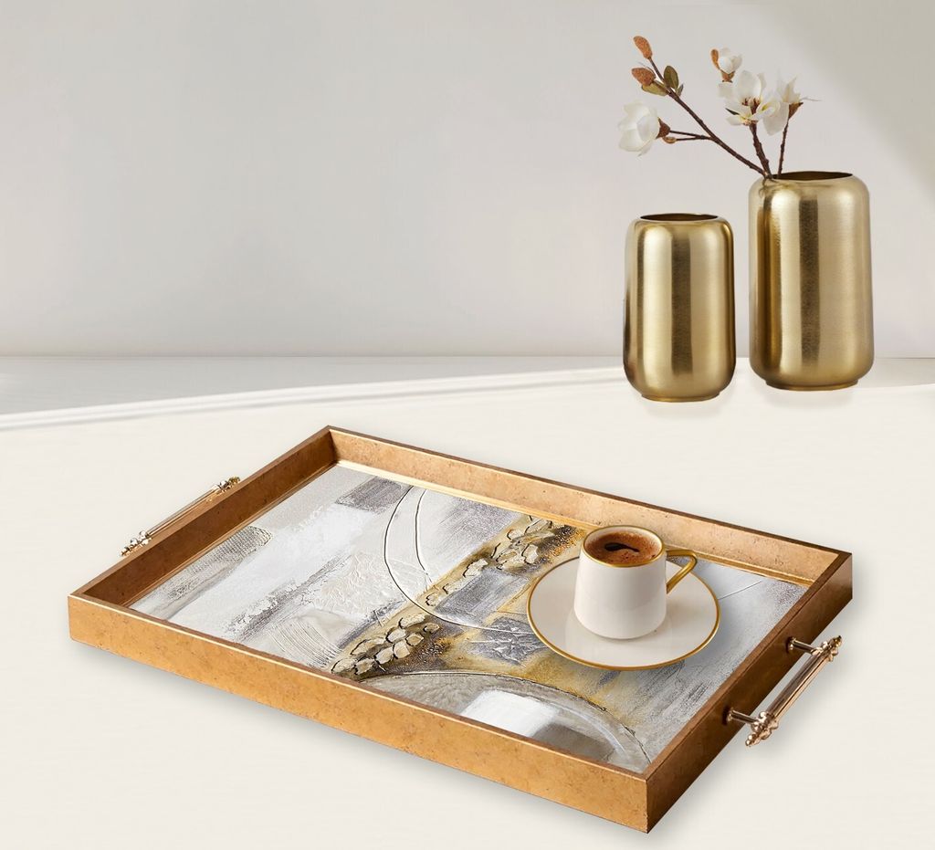 Evila Originals, TPEA9944, Tablett, Mehrfarbig, 100 % GLAS, 50 x 29 x 3,5 cm