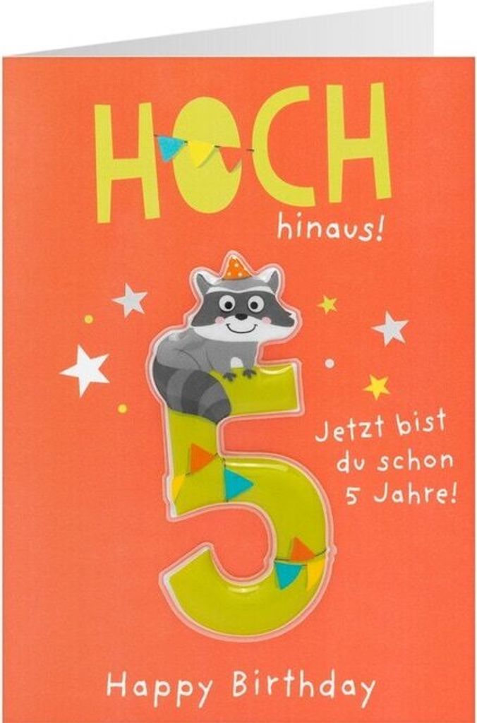 Geburtstagskarte - Hoch hinaus! - Jetzt bist du schon 5 Jahre! - Happy Birthday